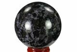 Polished, Indigo Gabbro Sphere - Madagascar #135780-1